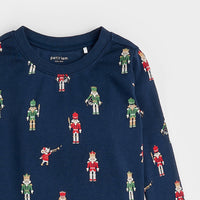 Nutcracker Print on Dress Blue PJ Set - Parkette.