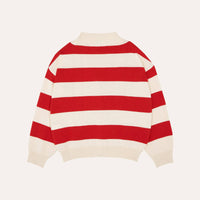Red Stripes Oversized Kids Cardigan - Parkette.