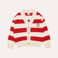 Red Stripes Oversized Kids Cardigan - Parkette.