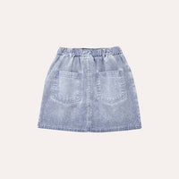 LIGHT BLUE WASHED SKIRT - Parkette.