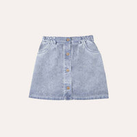 LIGHT BLUE WASHED SKIRT - Parkette.