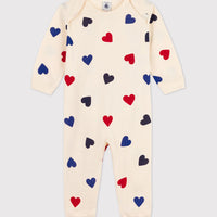 Heart Patterned Footless Cotton Sleepsuit - Parkette.