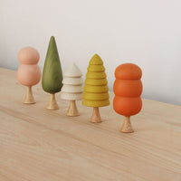 Wooden Colourful Trees - Set of 5 - Parkette.