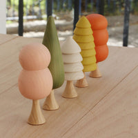 Wooden Colourful Trees - Set of 5 - Parkette.