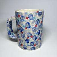 Blue and Red Polka Dots Mug - Parkette.