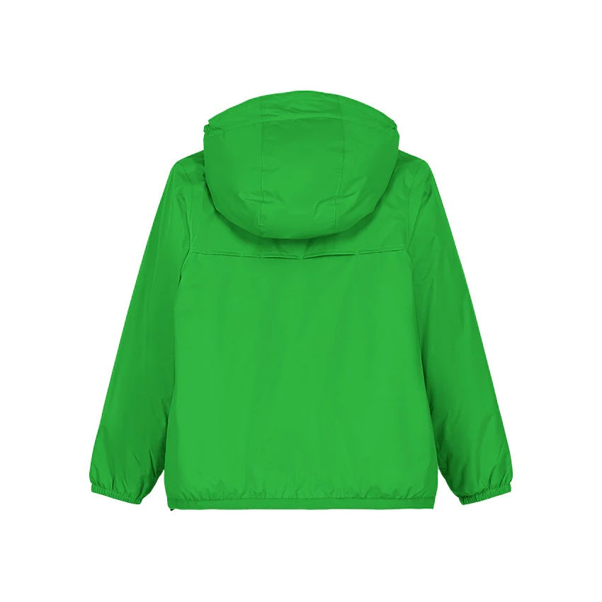 CLAUDE - KIDS PACKABLE FULL ZIP RAIN JACKET IN GREEN FLUO - Parkette.