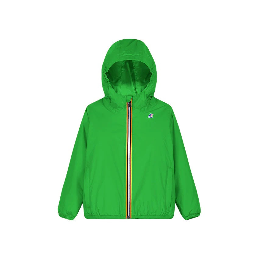 CLAUDE - KIDS PACKABLE FULL ZIP RAIN JACKET IN GREEN FLUO - Parkette.