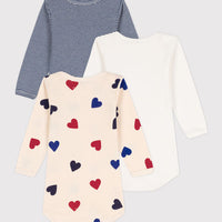 Long-Sleeved Cotton Bodysuit 3 Pack - Parkette.
