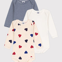 Long-Sleeved Cotton Bodysuit 3 Pack - Parkette.