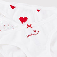 Girls' Heart Patterned Cotton Briefs 3 Pack - Parkette.