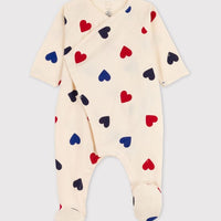 Heart Patterned Tube Knit Sleepsuit - Parkette.