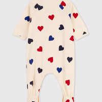 Heart Patterned Tube Knit Sleepsuit - Parkette.