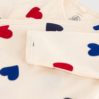 Heart Patterned Tube Knit Sleepsuit - Parkette.