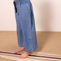 Light Denim Wide Leg Pants - Parkette.