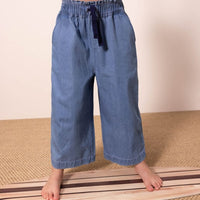 Light Denim Wide Leg Pants - Parkette.