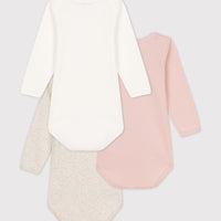 Long-Sleeved Cotton Bodysuit 3 Pack - Parkette.