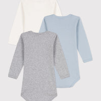 Long-Sleeved Cotton Bodysuit 3-Pack - Parkette.