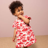 Short-sleeved Patterned Fleece Dress - Parkette.