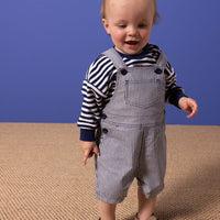 Stripy Short Overalls - Parkette.