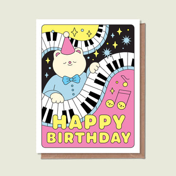 Happy Birthday Piano Greeting Card - Parkette.