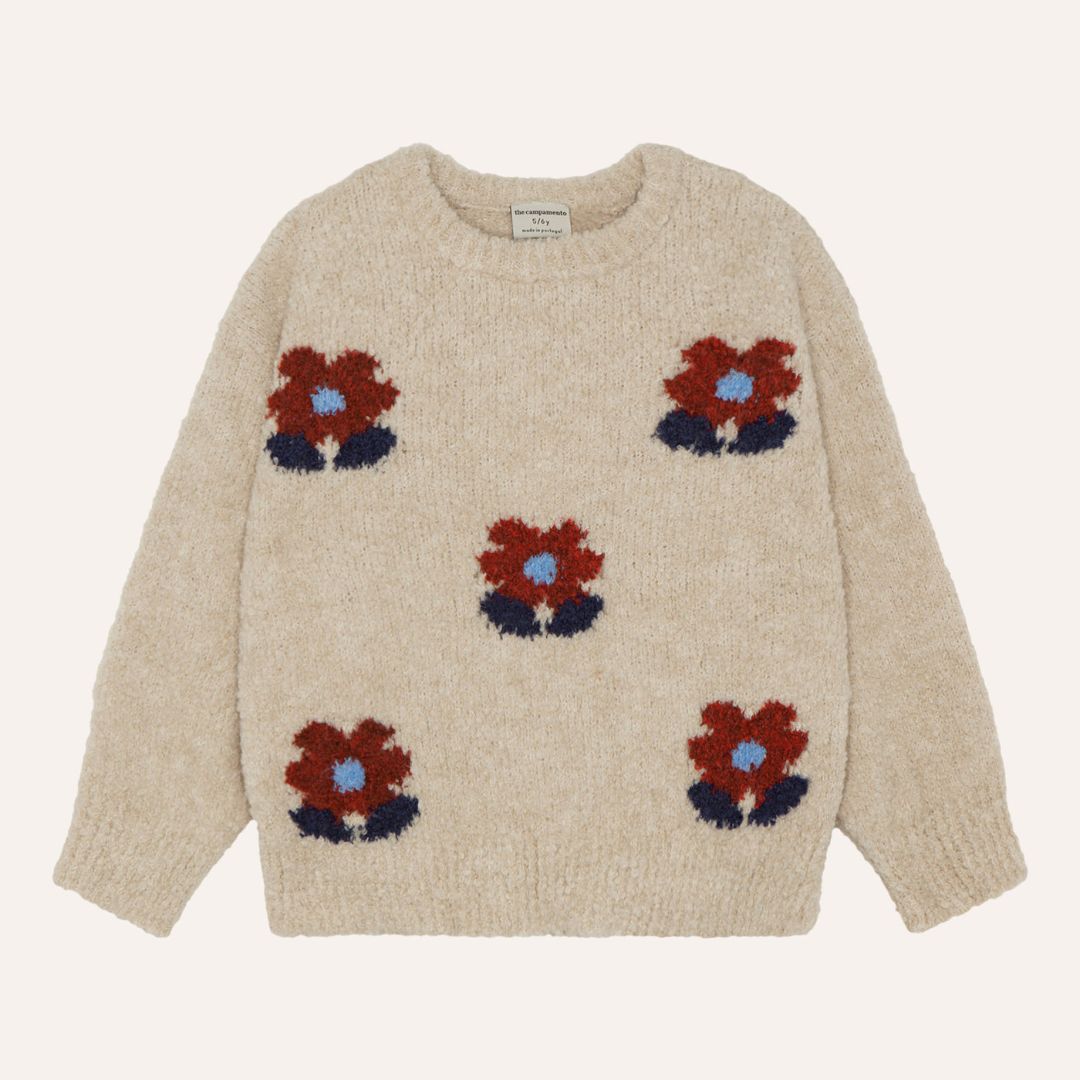 Flowers Ecru Jumper - Parkette.