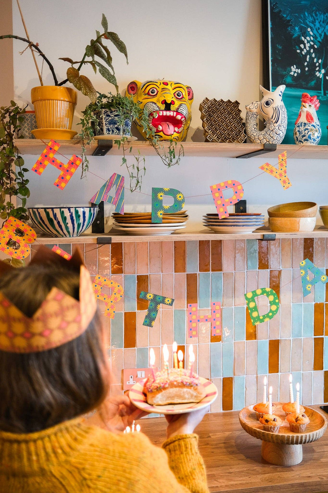 Bright Happy Birthday Sewn Garland - Parkette.