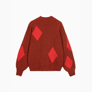Womens Diamond Card Turtleneck Jumper - Parkette.
