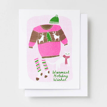 Warmest Holiday Cat Risograph Card - Parkette.