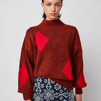 Womens Diamond Card Turtleneck Jumper - Parkette.