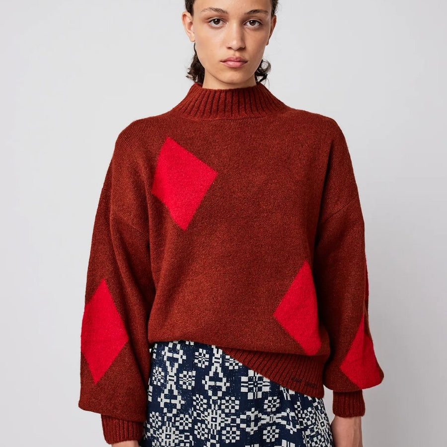 Womens Diamond Card Turtleneck Jumper - Parkette.