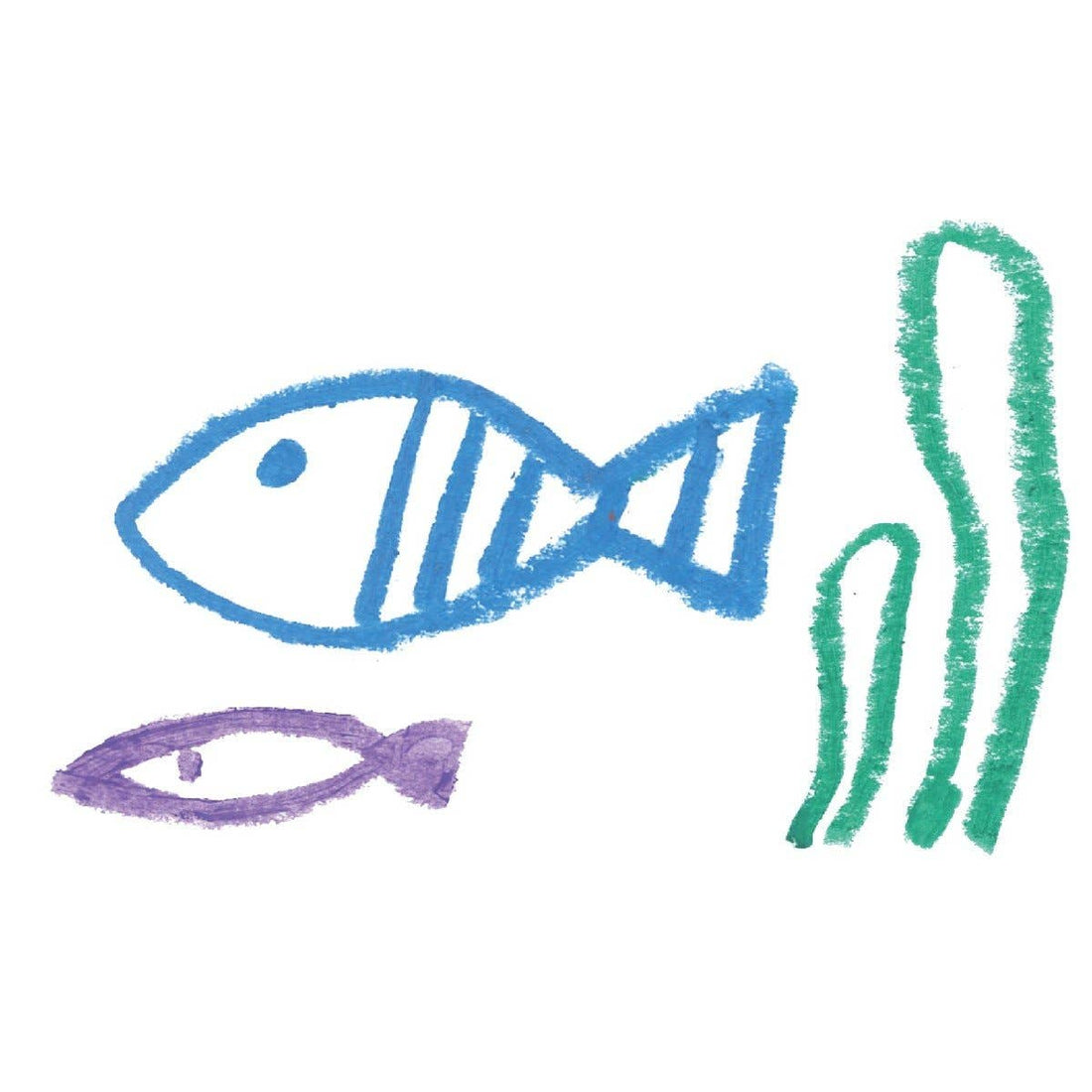 Kitpas Bath Crayons 3 Colors - Fish (Purple, Blue, Green) - Parkette.
