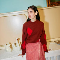 Womens Diamond Card Turtleneck Jumper - Parkette.