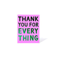 Thank You For Everything Pink and Green Foil Note Card