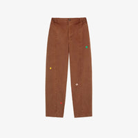 Womens Brown Embroidery Cocoon Pants - Parkette.