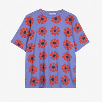 Flower Pattern Fitted T-Shirt - Parkette.