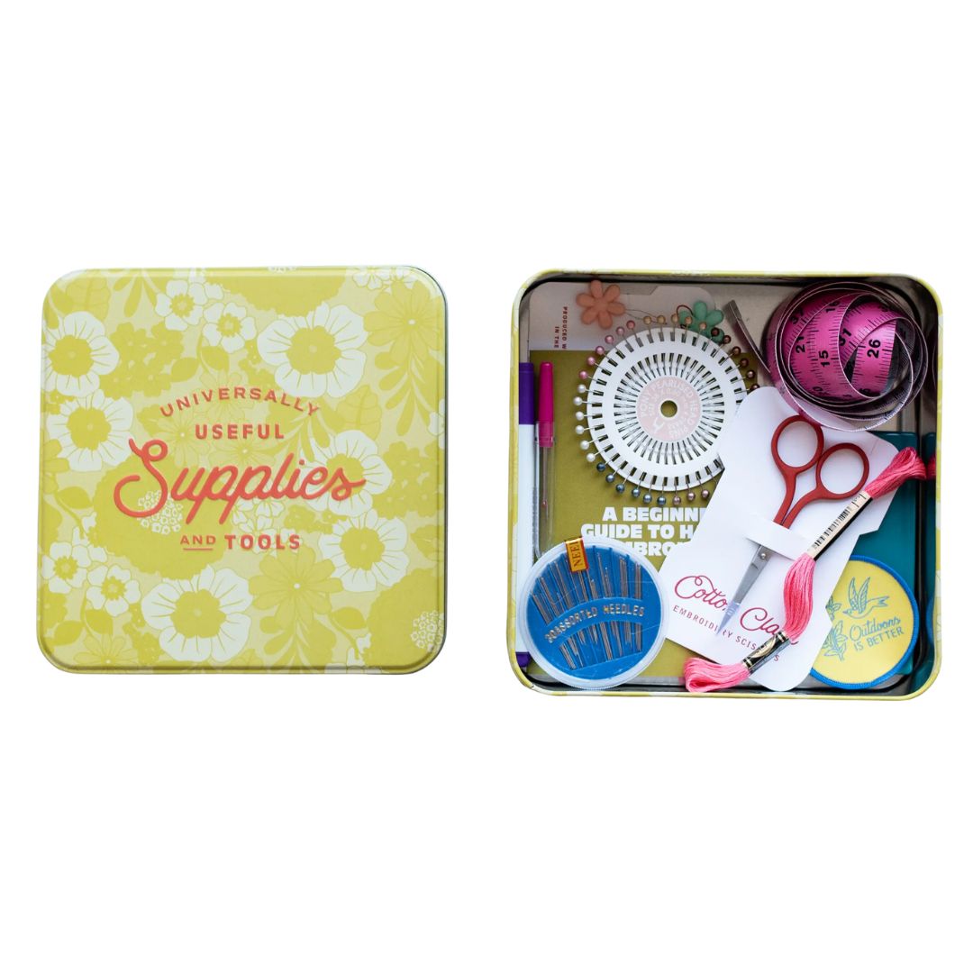 Embroidery Starter Kit Sewing Tin