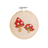 Red Toadstool Cross Stitch Kit for Beginners