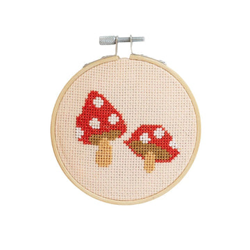 Red Toadstool Cross Stitch Kit for Beginners