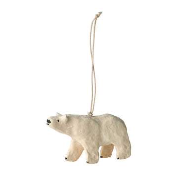 Paper Mache Polar Bear Ornament