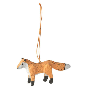 Paper Mache Fox Ornament
