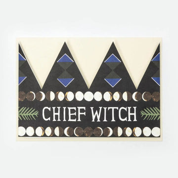 Chief Witch Party Hat Card