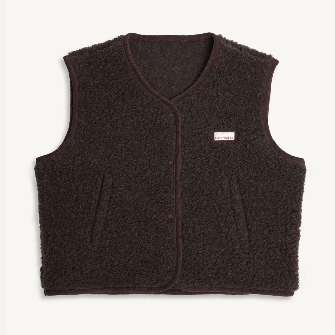 Adult Merino Wool Vest - Chocolate Brown - Parkette.