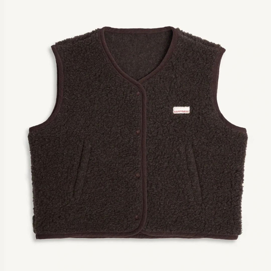 Adult Merino Wool Vest - Chocolate Brown - Parkette.