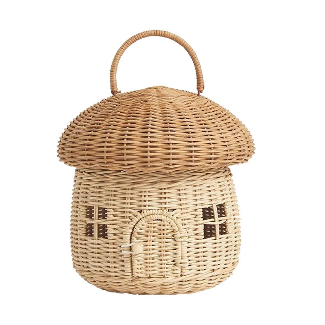 Rattan Mushroom Basket – Natural - Parkette.