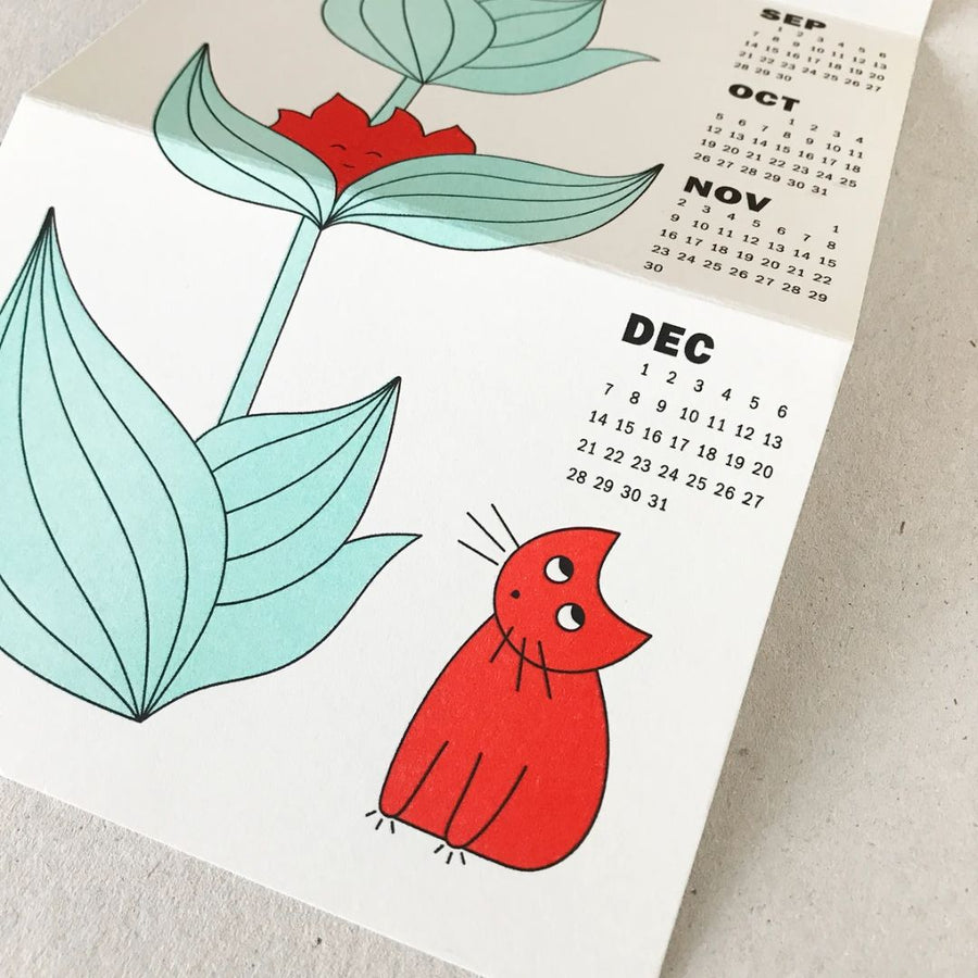 Papier Mobile Gentian 2026 Riso Print Calendar
