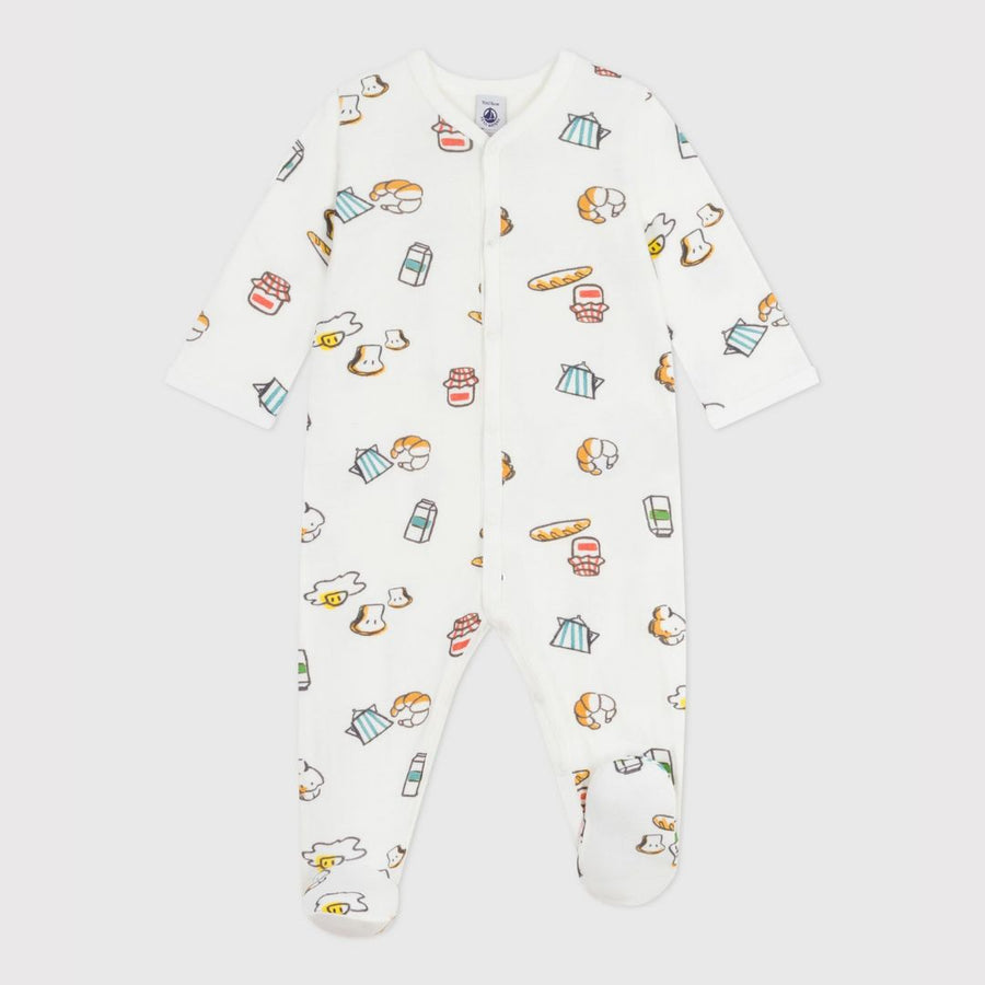Breakfast Cotton Baby Sleepsuit - Parkette.