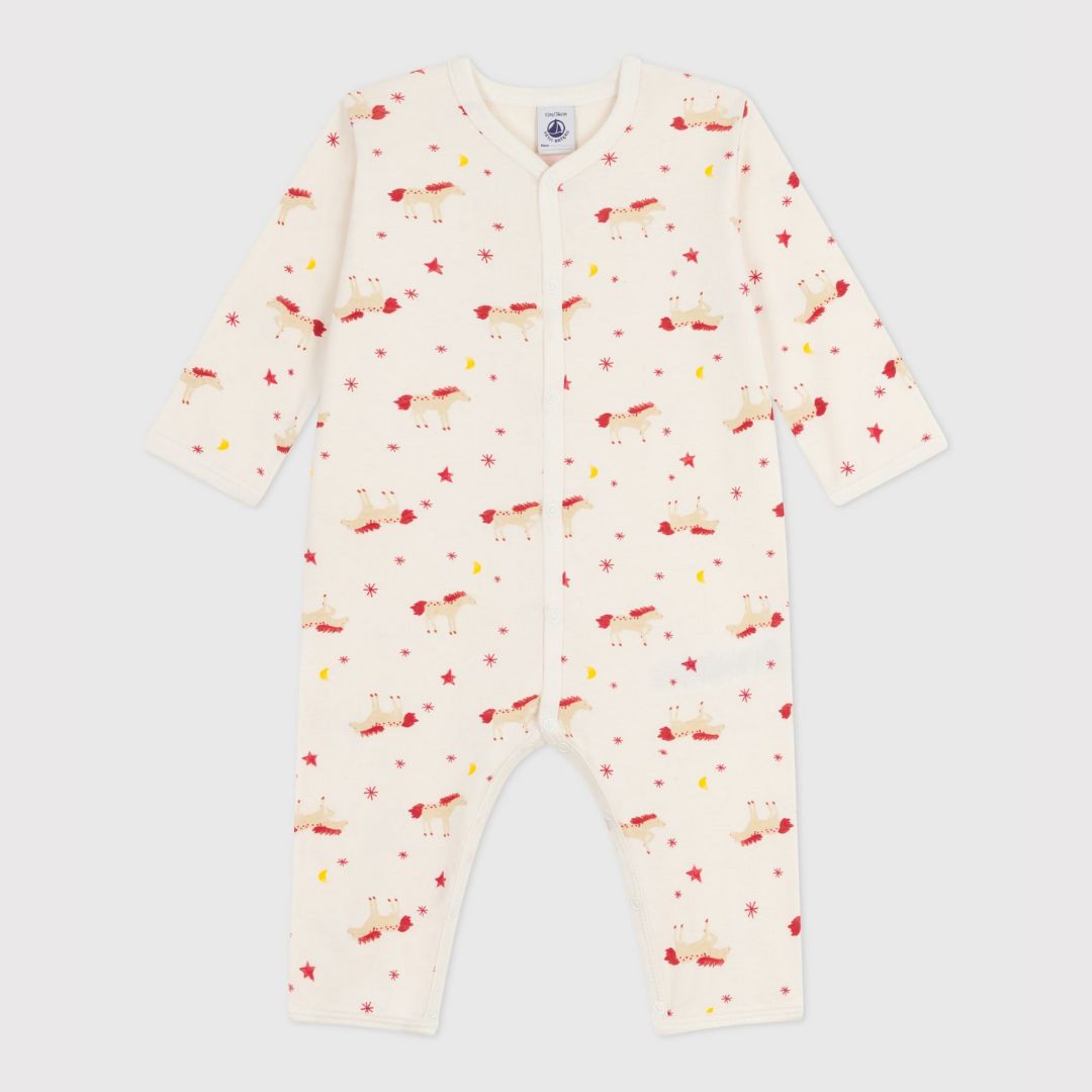 Footless Horses Cotton Baby Sleepsuit - Parkette.