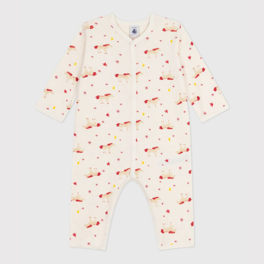 Footless Horses Cotton Baby Sleepsuit - Parkette.