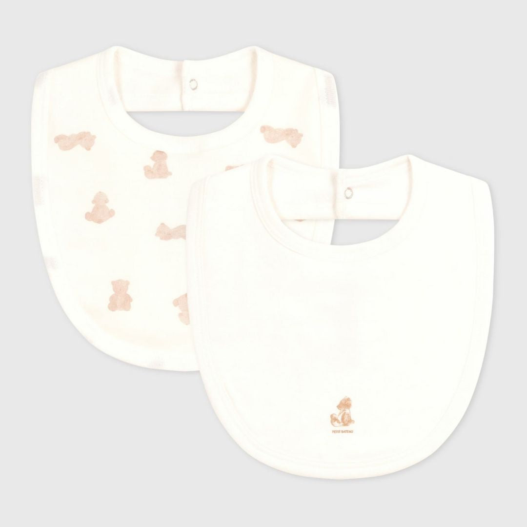 Set of 2 Cotton Teddy Bear Bibs - Parkette.