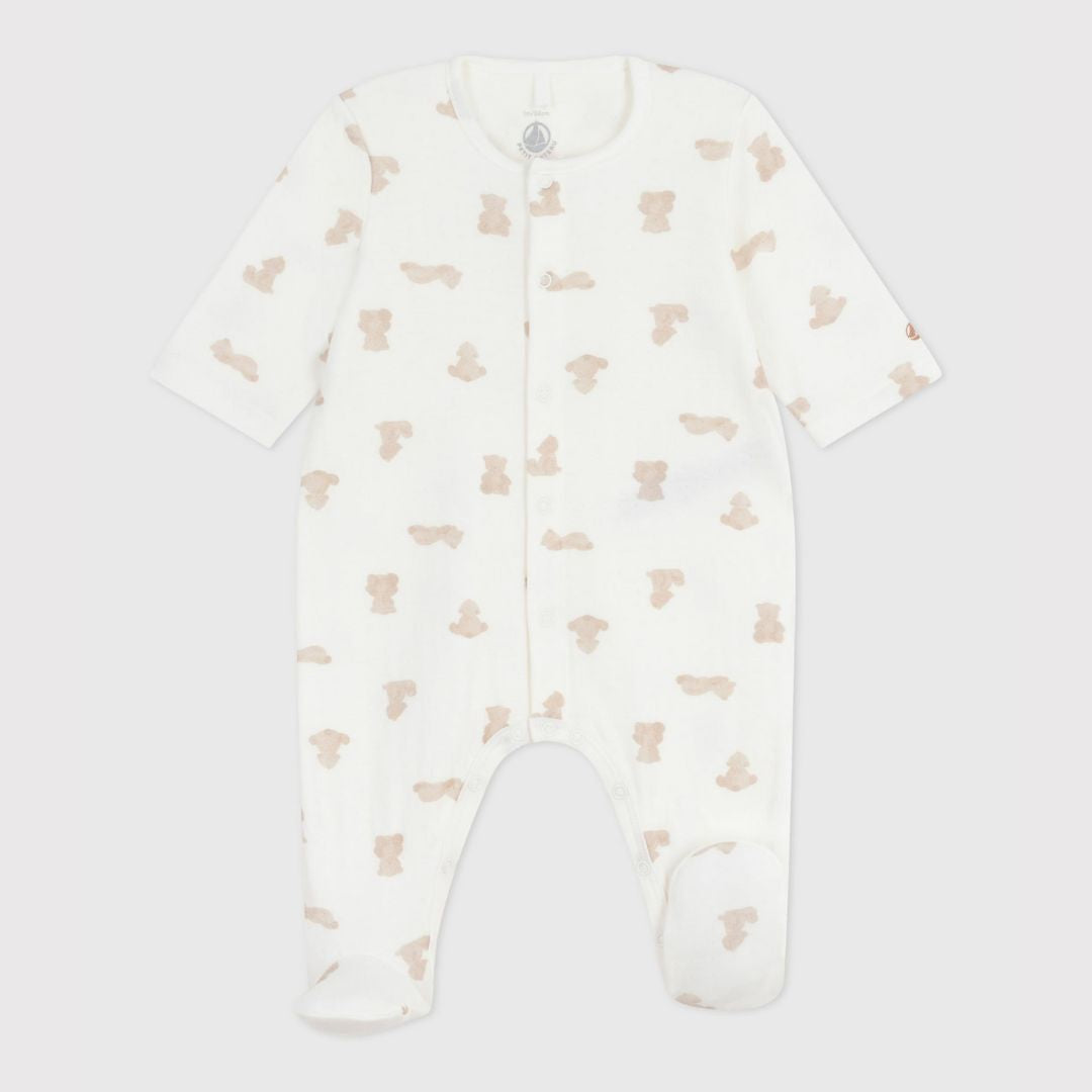 Teddy Bear Cotton Baby Sleepsuit - Parkette.